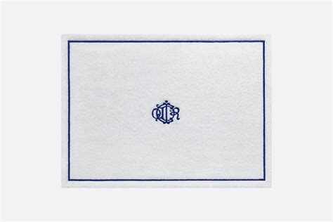 Tappetino da bagno Monogramma bianco e blu 